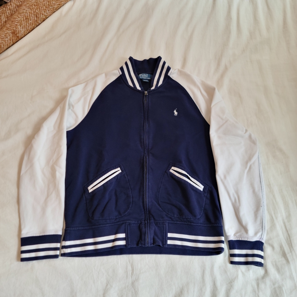 Ralph Lauren Polo Navy & White Zip-Up Track Jacket